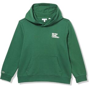 Lacoste unisex-child Long Sleeve Hooded Do You Speak Sweatshirt