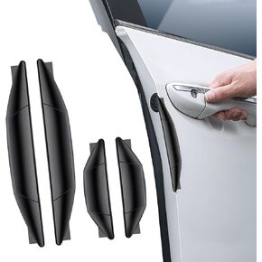 4 PCS Car Door Side Anti-Collision Strips, PVC Embedded Hollow Airbag Structure Shockproof Cushioning Stickers, 3M Self-Adhesive Car Personalized Decorative Accessories, for Cars (Black)
