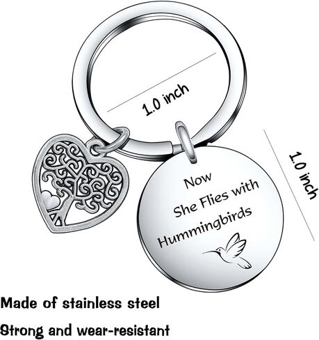 De&ai Hummingbirds Memorial Gift Keychain Sympathy Keychain Loss of Loved One Gift in Kuwait