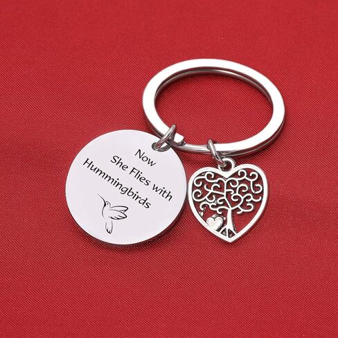 De&ai Hummingbirds Memorial Gift Keychain Sympathy Keychain Loss of Loved One Gift in Kuwait