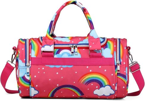 Rainbow Dance Bag for Girls Boys Duffle Bag Sports Travel Gym Bag Overnight Weekend Bag Gift(Rainbow-red, Small) in Saudi Arabia