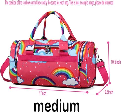 Rainbow Dance Bag for Girls Boys Duffle Bag Sports Travel Gym Bag Overnight Weekend Bag Gift(Rainbow-red, Small) in Saudi Arabia