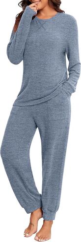 PrinStory Womens Pajama Sets Long Sleeve Pajamas Soft Pjs Sets for Women 2 Piece Lounge Sets Loungewear with Pockets in Kuwait