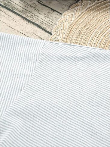 Women's 2 Piece Pajama Set Stripe Short Sleeve Crewneck Crop Lounge Shorts Set Soft Sleepwear in Saudi Arabia