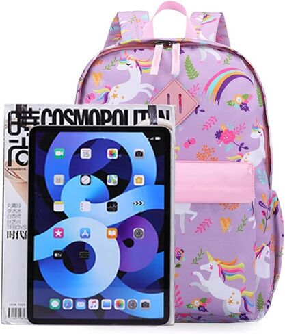 KK CRAFTS Preschool Backpack Kindergarten Little Kid Toddler School Backpacks for Boys and Girls with Chest Strap(Purple Unicorn) in Saudi Arabia
