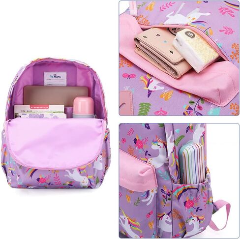KK CRAFTS Preschool Backpack Kindergarten Little Kid Toddler School Backpacks for Boys and Girls with Chest Strap(Purple Unicorn) in Saudi Arabia