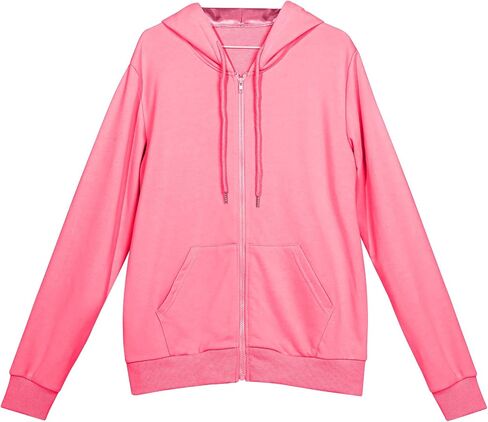 Bocianelli Satin Lined Hoodie Zip Up Hoodies Women's Casual Long Sleeve Satin Pullover Hoodie Sweatshirt Tops in Saudi Arabia