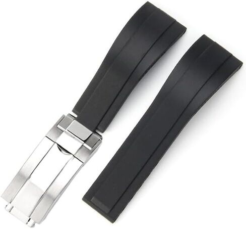 Watchband For Rolex SUBMARINER GHOST DATEJUST OYSTERPERTUAL DAYTONA YACHTMASTER Deployment Buckle 20mm Rolex Silicone Rubber Strap Replacement in Saudi Arabia