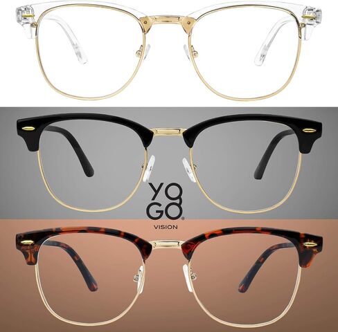 Yogo Vision Blue Light Glasses for Men and Women Semi Rimless Half Rim Computer Eyeglasses in Kuwait