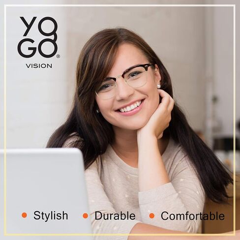 Yogo Vision Blue Light Glasses for Men and Women Semi Rimless Half Rim Computer Eyeglasses in Kuwait