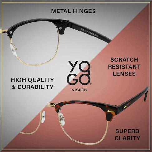 Yogo Vision Blue Light Glasses for Men and Women Semi Rimless Half Rim Computer Eyeglasses in Kuwait
