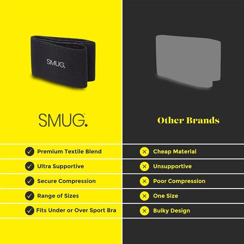 SMUG Breast Support Band For Women | Compression Band Prevent Breast Bounce, Pain & Injury | Adjustable Breast Support Band | Sports Bra Alternative for Running & Exercise | Sports Bra Band | Medium in Saudi Arabia