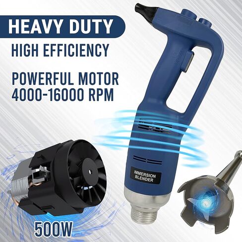 Commercial Immersion Blender, Variable Speed, Heavy Duty 500W, 4000-16000 RPM, 20inch Shaft in Kuwait