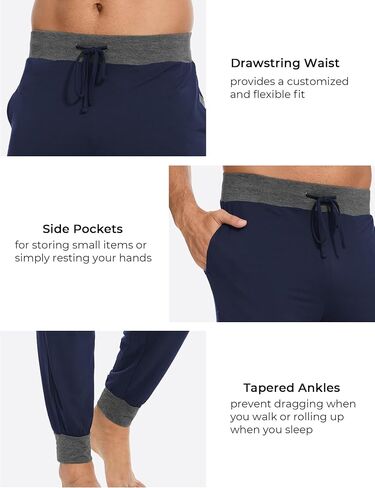GYS Bamboo Viscose Men's Pajama Bottoms Soft Jogger Pants with Pockets and Drawstring in Saudi Arabia