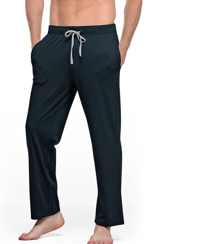 Mens Yoga Sweatpants Athletic Lounge Pants Lightweight Elastic Waist Jogger Pajamas Casual Pants with Pockets in Kuwait