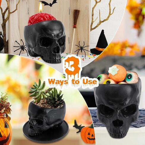 Halloween Decorations Indoor - Halloween Candle, Skull Bleeding Candle Gothic Decorations for Home Table Bar Indoor Room - Scary Halloween Decorations Indoor, Black in Saudi Arabia