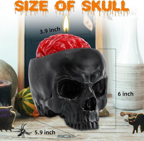 Halloween Decorations Indoor - Halloween Candle, Skull Bleeding Candle Gothic Decorations for Home Table Bar Indoor Room - Scary Halloween Decorations Indoor, Black in Saudi Arabia