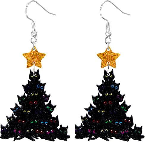 Christmas Earrings for Women Cute Colorful Acrylic Christmas Santa Claus Tree Gingerbread Men Earrings Funny Christmas Cat Dinosaur Earrings Xmas New Year Party Earrings Holiday Earrings in Saudi Arabia