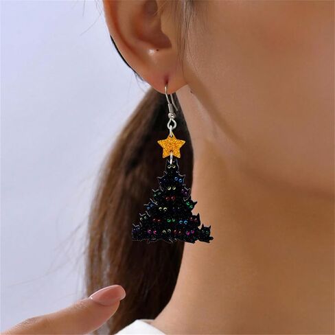 Christmas Earrings for Women Cute Colorful Acrylic Christmas Santa Claus Tree Gingerbread Men Earrings Funny Christmas Cat Dinosaur Earrings Xmas New Year Party Earrings Holiday Earrings in Saudi Arabia