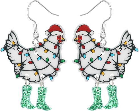 Christmas Earrings for Women Cute Colorful Acrylic Christmas Santa Claus Tree Gingerbread Men Earrings Funny Christmas Cat Dinosaur Earrings Xmas New Year Party Earrings Holiday Earrings in Saudi Arabia