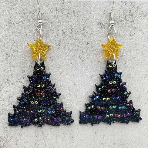 Christmas Earrings for Women Cute Colorful Acrylic Christmas Santa Claus Tree Gingerbread Men Earrings Funny Christmas Cat Dinosaur Earrings Xmas New Year Party Earrings Holiday Earrings in Saudi Arabia