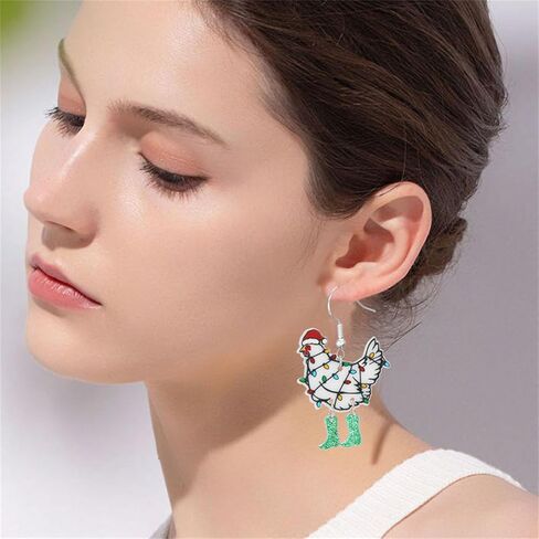 Christmas Earrings for Women Cute Colorful Acrylic Christmas Santa Claus Tree Gingerbread Men Earrings Funny Christmas Cat Dinosaur Earrings Xmas New Year Party Earrings Holiday Earrings in Saudi Arabia
