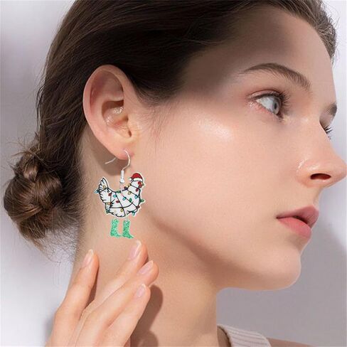 Christmas Earrings for Women Cute Colorful Acrylic Christmas Santa Claus Tree Gingerbread Men Earrings Funny Christmas Cat Dinosaur Earrings Xmas New Year Party Earrings Holiday Earrings in Saudi Arabia