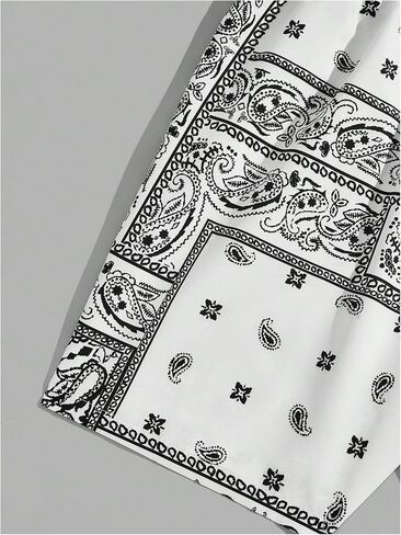 Milumia Men's Boho Paisley Print Drawstring Waist Shorts Summer Track Shorts with Pockets in Saudi Arabia