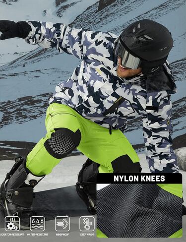TACVASEN Men's Snow Ski Pants Windproof Snowboard Pants for Men Water Resistant Hiking Pants Fleece Lined Winter Working in Saudi Arabia