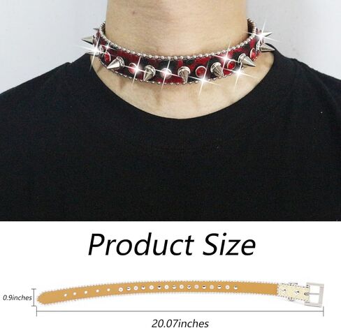 spiked choker Rhinestone spiked choker goth choker men women punk collar emo y2k spiked choker goth accessories for women in Kuwait