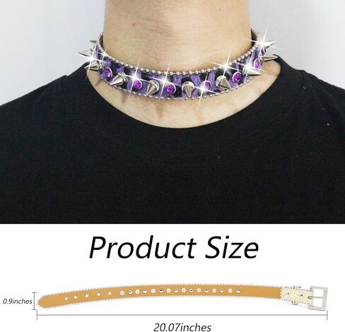 spiked choker Rhinestone spiked choker goth choker men women punk collar emo y2k spiked choker goth accessories for women in Kuwait