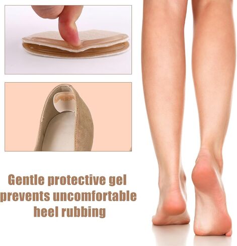 4 Pairs Anti-Slip Heel Grips, Heel Liners Self-Adhesive Back of Heel Cushion Inserts for Too Big Loose Shoes Filler Improved Shoe Fit and Comfort, Heel Pads and Shoe Protectors (Skin Color) in Saudi Arabia