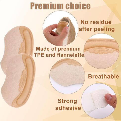 4 Pairs Anti-Slip Heel Grips, Heel Liners Self-Adhesive Back of Heel Cushion Inserts for Too Big Loose Shoes Filler Improved Shoe Fit and Comfort, Heel Pads and Shoe Protectors (Skin Color) in Saudi Arabia
