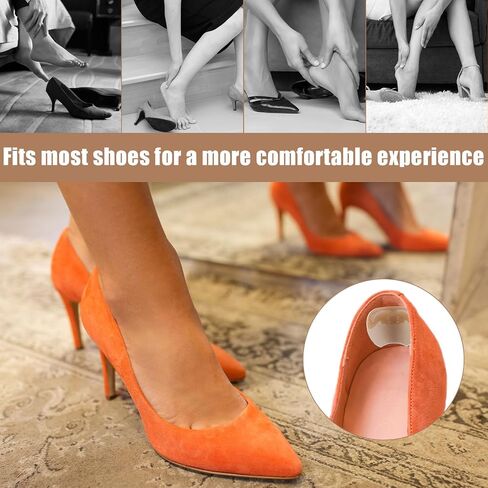 4 Pairs Anti-Slip Heel Grips, Heel Liners Self-Adhesive Back of Heel Cushion Inserts for Too Big Loose Shoes Filler Improved Shoe Fit and Comfort, Heel Pads and Shoe Protectors (Skin Color) in Saudi Arabia