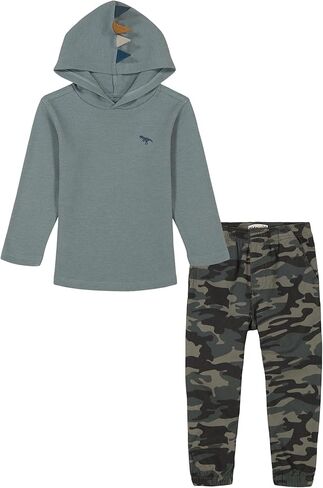 Kids Headquarters boys 2pc Knit Woven Jogger Set in Kuwait