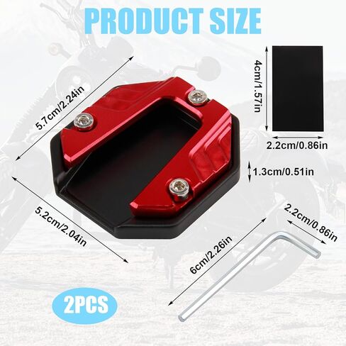 وسادة مسند للدراجة النارية، لوحة تمديد بمسند عالمي للدراجات النارية، قرص من سبائك الألومنيوم الممتاز المضاد للغرق للأسطح الناعمة، مثبت مقاوم للتآكل مع طلاء أكسدة أنوديك (أحمر) in Kuwait