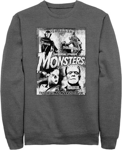 Universal Monsters Vintage Horror Mens Pullover Crew Fleece in Saudi Arabia