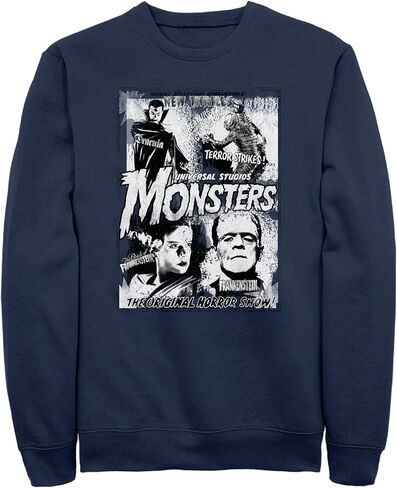 Universal Monsters Vintage Horror Mens Pullover Crew Fleece in Saudi Arabia