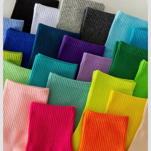 Womens Crew Ankle Long Socks for Women Black White Green Cotton Athletic Socks Stocking for Women Gift in Kuwait