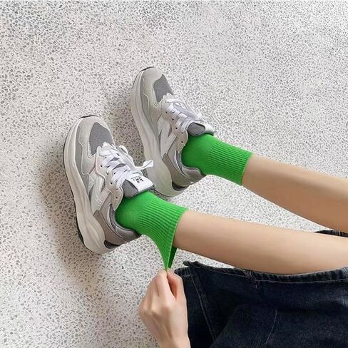 Womens Crew Ankle Long Socks for Women Black White Green Cotton Athletic Socks Stocking for Women Gift in Kuwait
