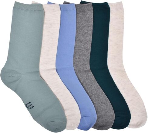 GAP Women's Original Solid Core Crew, 6-Pack Adult Socks, Soft & Stretchy, Comfortable in Saudi Arabia