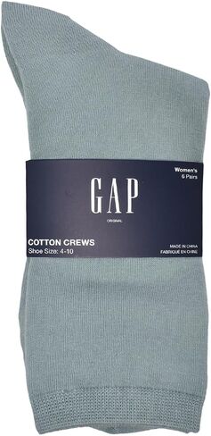 GAP Women's Original Solid Core Crew, 6-Pack Adult Socks, Soft & Stretchy, Comfortable in Saudi Arabia