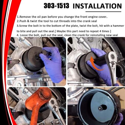 303-1513 Alt ST-148 Rear Crankshaft Seal Installer Tool Compatible with 2011-2021 Ford Super Duty F-250 F-350 F-450 F550 6.7L Power Stroke Diesel, For 2016-2021 Ford Super Duty F-650 F-750 in Saudi Arabia