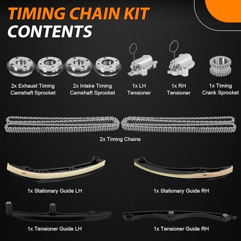 مجموعة سلسلة توقيت المحرك 13 قطعة مع مراحل، تناسب Ford F150 3.5L Ecoboost 2017-2023، لسيارة Expedition Lincoln Navigator 2018-2023، استبدل HL3Z6268A HL3Z6K255A in Kuwait