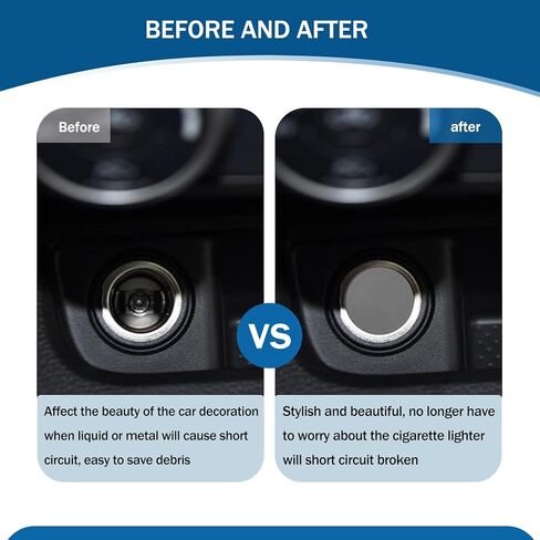 1 PC Car Cigarette Lighter Cover, Alloy Craftsman with Anti-Water Ingress Rubber Gasket Dust Cover Plug, Decorative Modification Accessories, Suitable for Most Car Models (Silver) in Kuwait