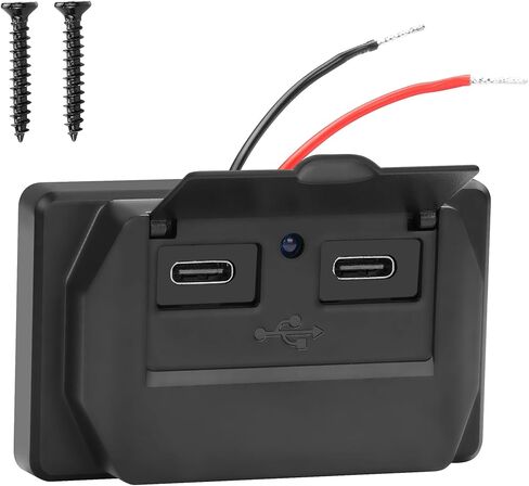 CERRXIAN 12V / 24V RV USB لوحة مخرج جدار جبل، 60W مزدوج PD3.0 نوع C منفذ شاحن سيارة مقبس متعدد المنافذ محول الطاقة DIY 12V الملحقات لشاحنة حافلة السيارة RV - حزمة واحدة in Saudi Arabia