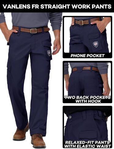 Men's FR Cargo Pants Flame Resistant Pants Midweight 7.5oz Pockets Multi-Pockets FR Pants in Saudi Arabia