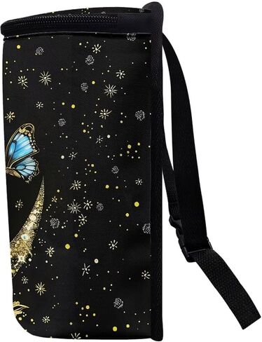 Butterfly Moon Print Car Trash Bag with Zipper Leakproof Car Trash Can Bin Auto Garbage Bag Collapsible Automotive Organizer Hanging Car Garbage Can in Kuwait