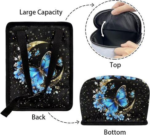 Butterfly Moon Print Car Trash Bag with Zipper Leakproof Car Trash Can Bin Auto Garbage Bag Collapsible Automotive Organizer Hanging Car Garbage Can in Kuwait
