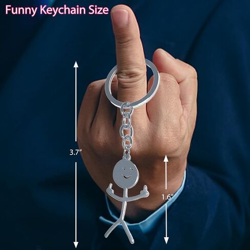 Funny Gag Gifts for Dad Men Women Adult Cool Middle Finger Keychain for Him Her Boyfriend Christmas Gifts Gadgets in Kuwait